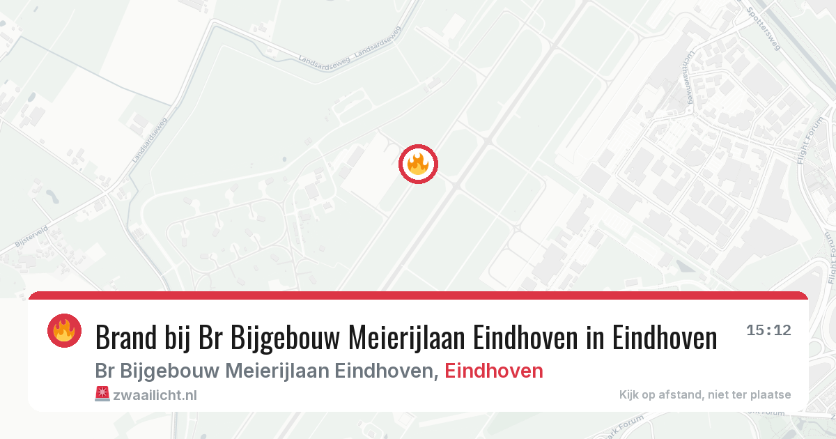 Brand bij Br Bijgebouw Meierijlaan Eindhoven in Eindhoven — 16 mrt 2026