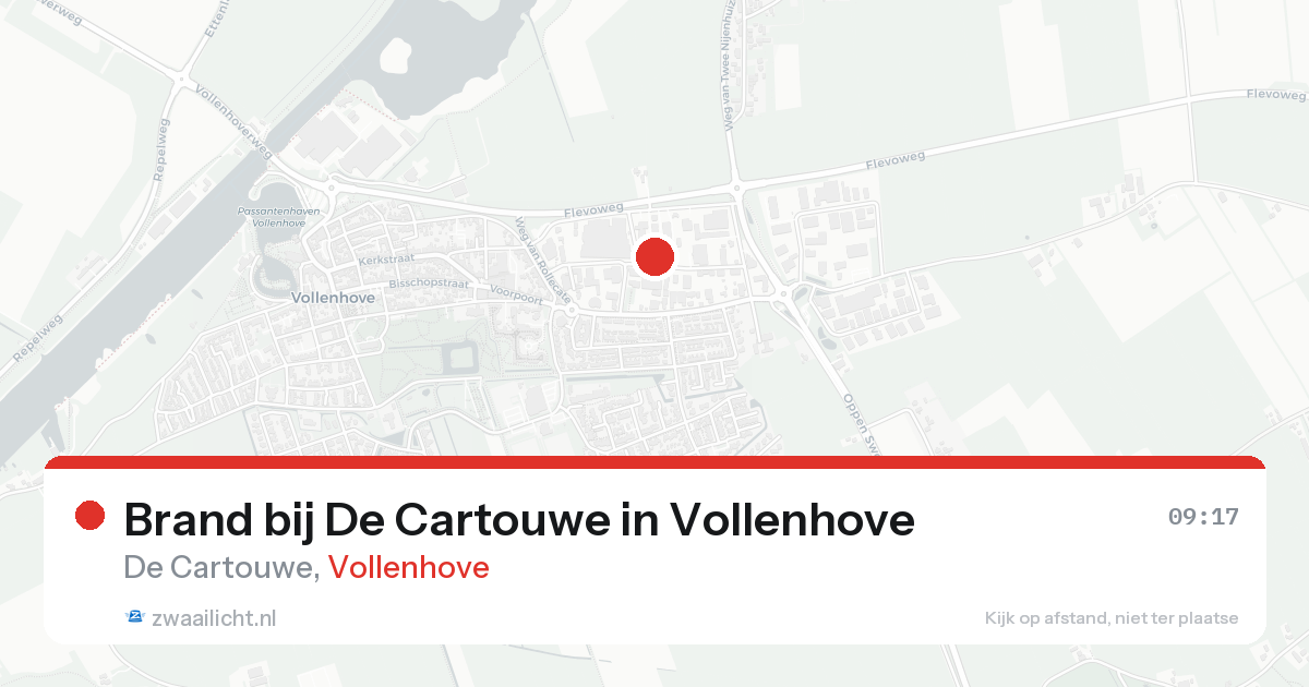 Brand bij De Cartouwe in Vollenhove — 16 aug 2026