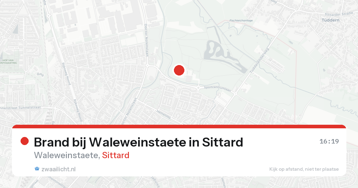 Brand bij Waleweinstaete in Sittard — 22 aug 2026