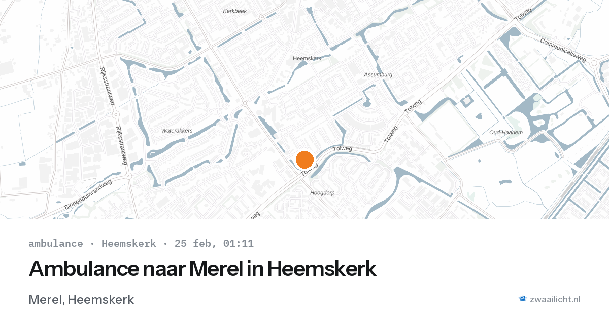 Ambulance naar Merel in Heemskerk — 25 feb 2026