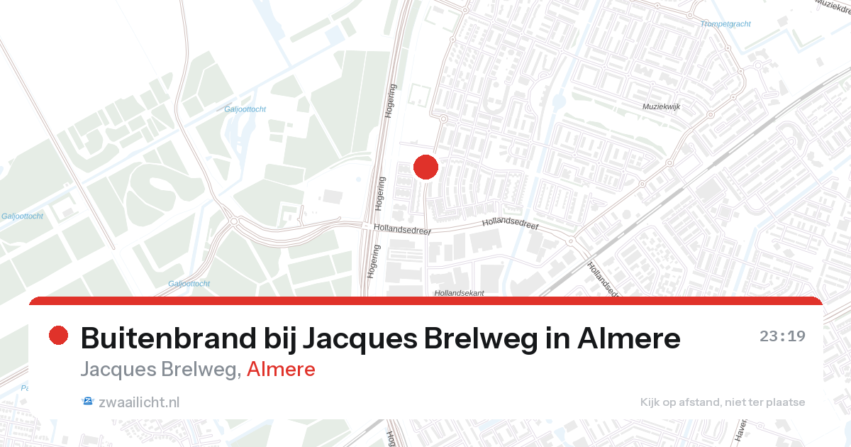 Buitenbrand bij Jacques Brelweg in Almere — 30 apr 2026