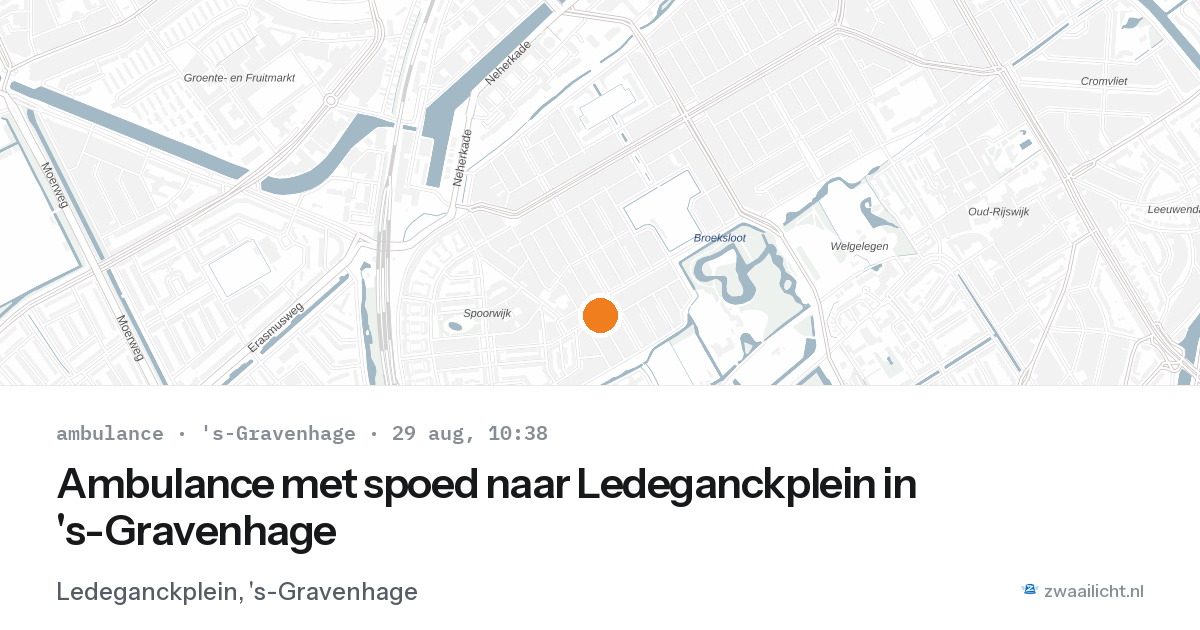 Ambulance met spoed naar Ledeganckplein in 's-Gravenhage — 29 aug 2026