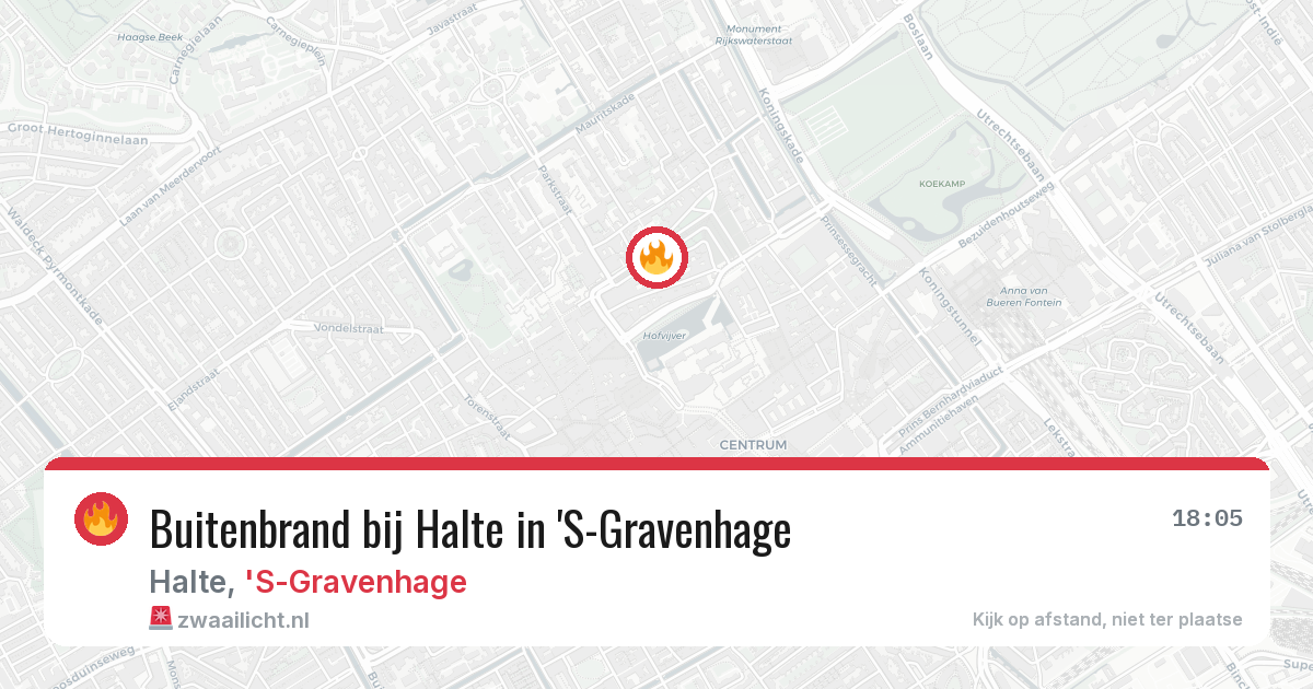 Buitenbrand bij Halte in 'S-Gravenhage — 28 jul 2026
