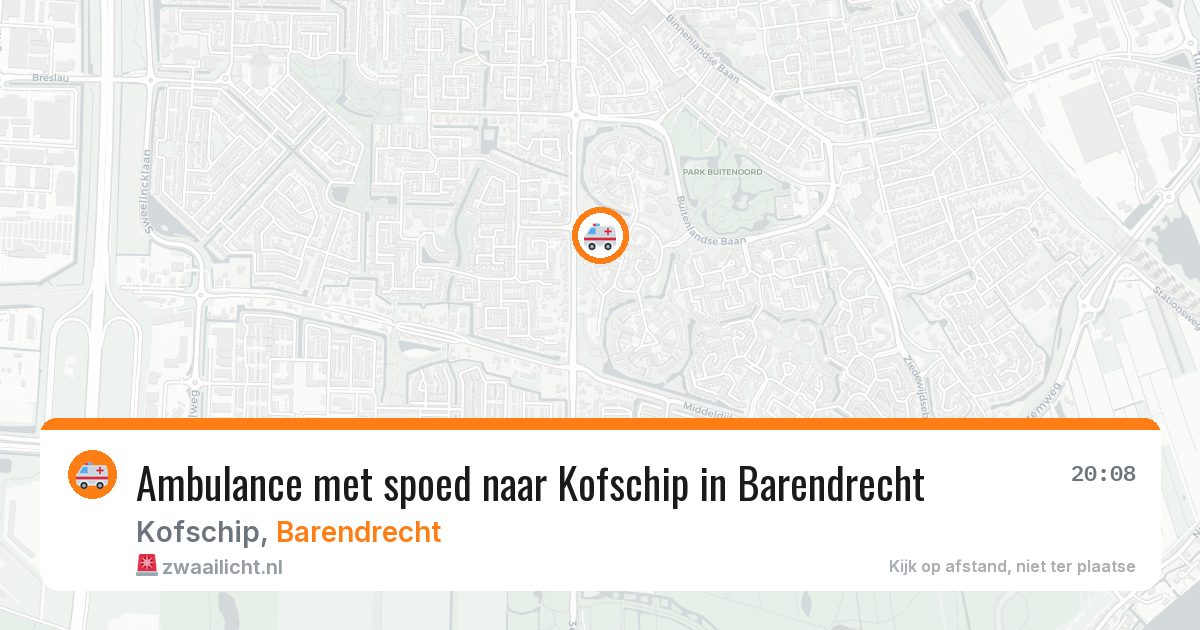 Ambulance met spoed naar Kofschip in Barendrecht — 4 jul 2026