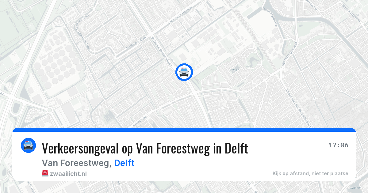 Verkeersongeval op Van Foreestweg in Delft — 29 jun 2026