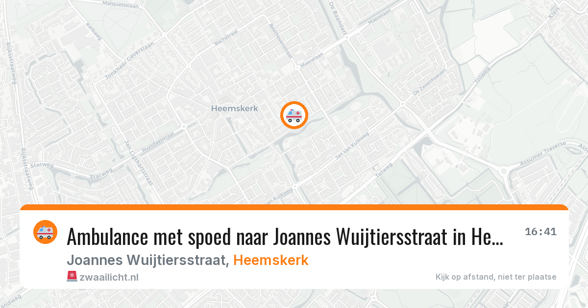 Ambulance met spoed naar Joannes Wuijtiersstraat in Heemskerk — 19 jan 2026