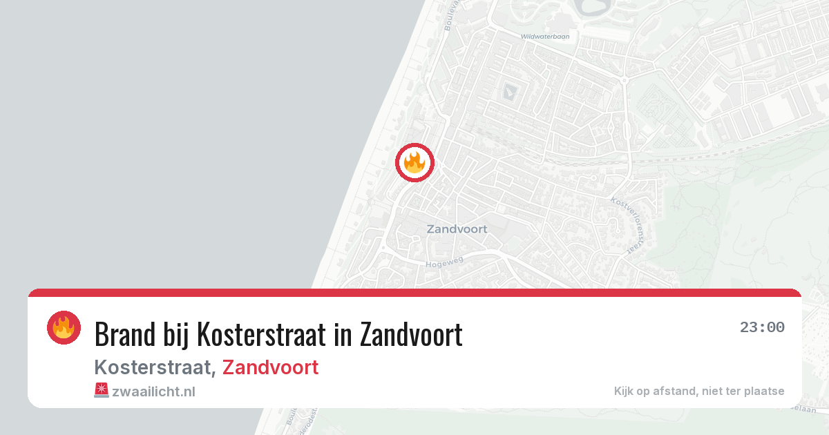 Brand bij Kosterstraat in Zandvoort — 28 jul 2026
