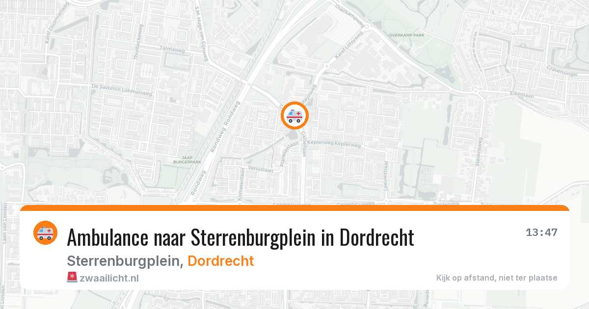 Ambulance naar Sterrenburgplein in Dordrecht — 6 aug 2026