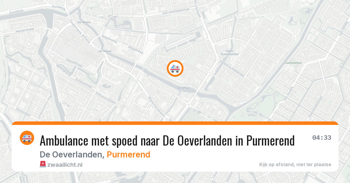 Ambulance met spoed naar De Oeverlanden in Purmerend — 5 apr 2026