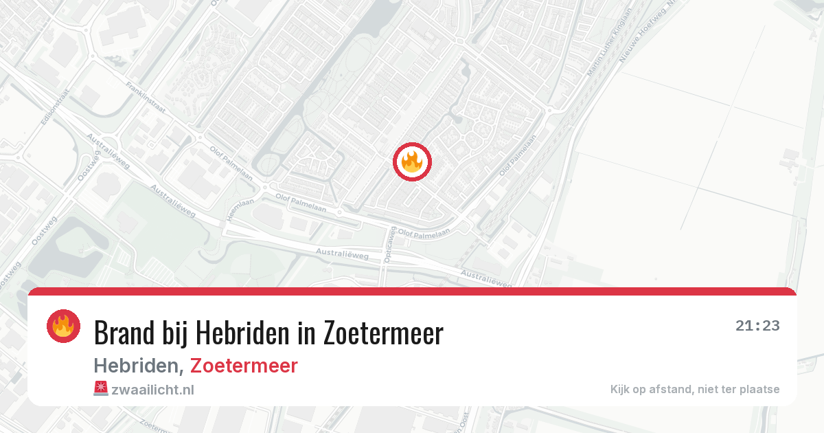 Brand bij Hebriden in Zoetermeer — 21 jun 2026