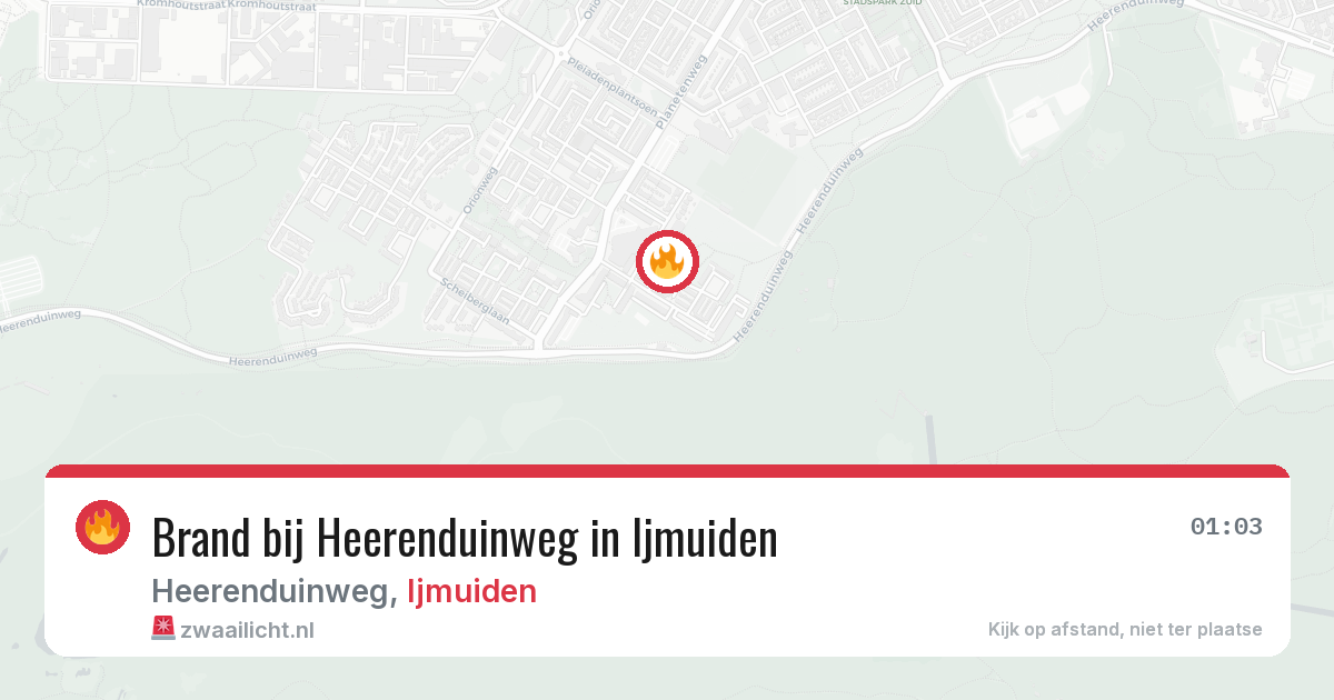 Brand bij Heerenduinweg in Ijmuiden — 25 mei 2026