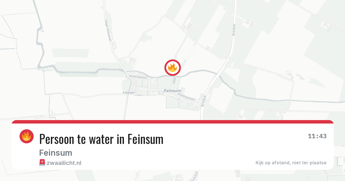 Persoon te water in Feinsum — 4 apr 2026