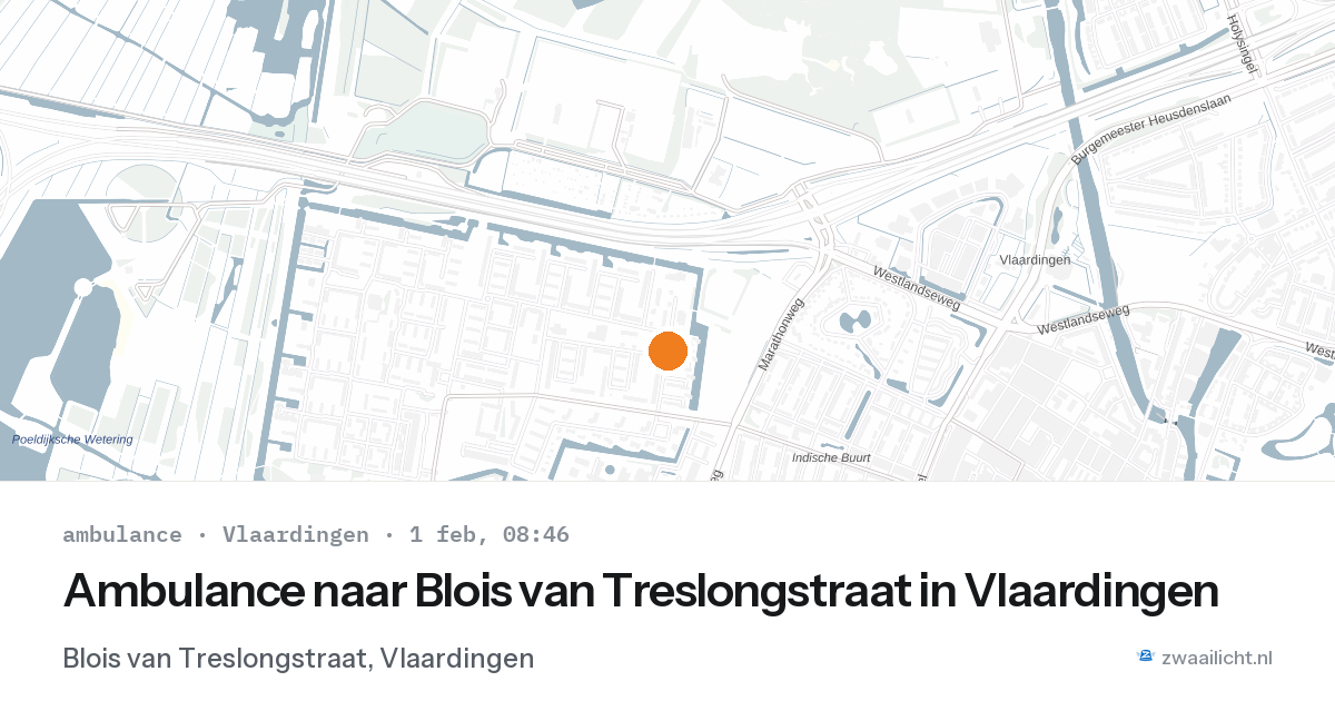 Ambulance naar Blois van Treslongstraat in Vlaardingen — 1 feb 2026