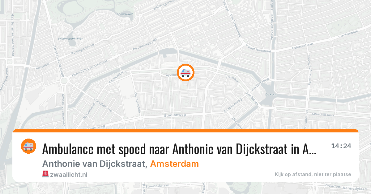 Ambulance met spoed naar Anthonie van Dijckstraat in Amsterdam — 24 mei 2026
