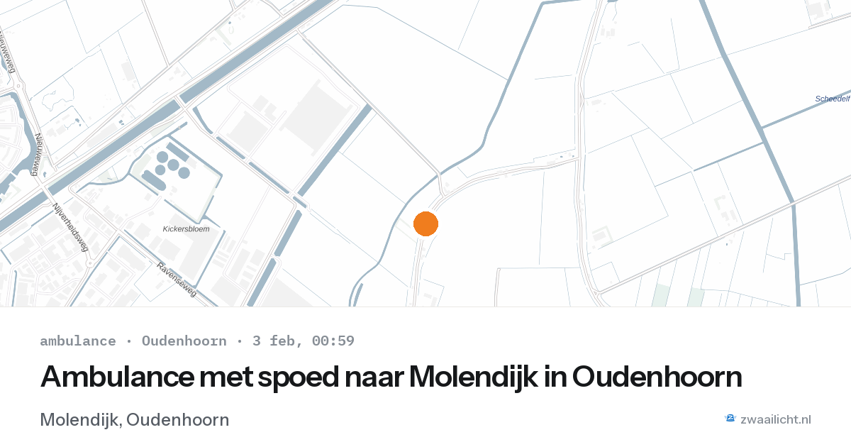 Ambulance met spoed naar Molendijk in Oudenhoorn — 2 feb 2026
