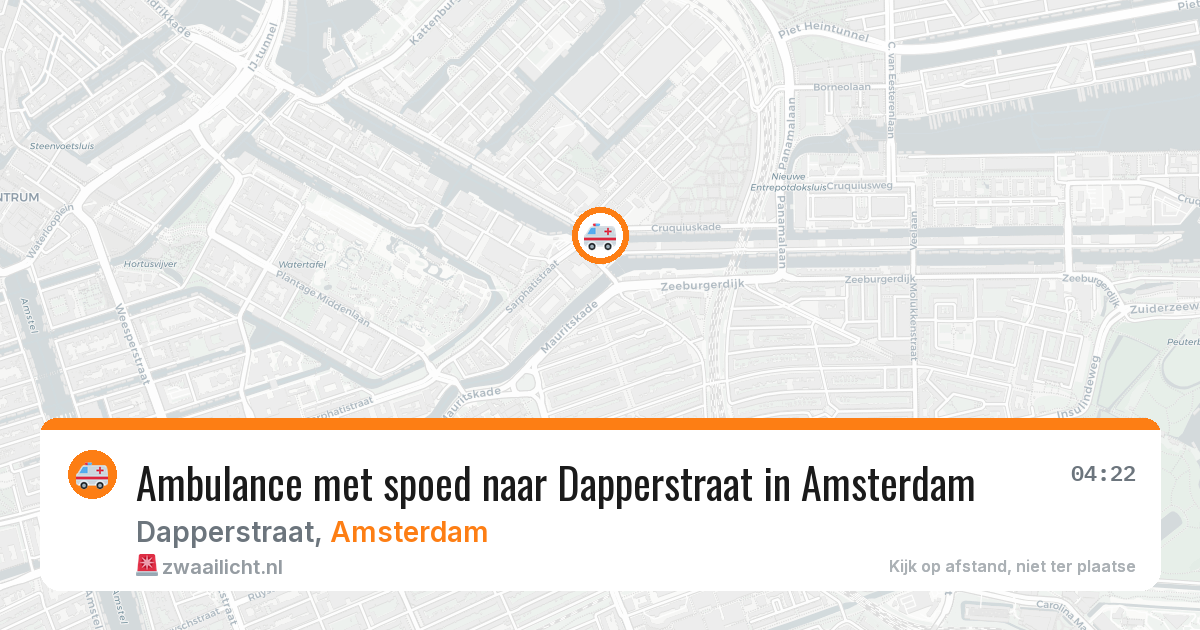 Ambulance met spoed naar Dapperstraat in Amsterdam — 23 jun 2026
