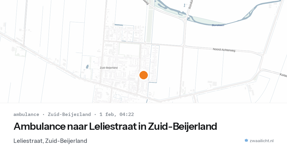 Ambulance naar Leliestraat in Zuid-Beijerland — 1 feb 2026