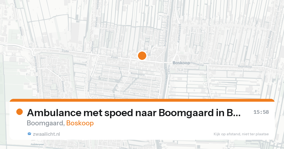 Ambulance met spoed naar Boomgaard in Boskoop — 23 aug 2026