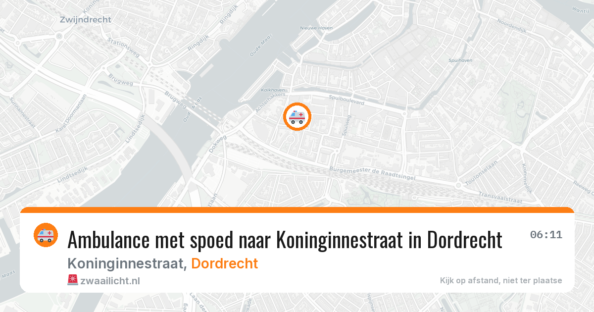 Ambulance met spoed naar Koninginnestraat in Dordrecht — 1 jun 2026