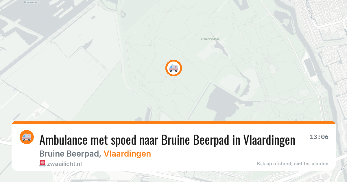 Ambulance met spoed naar Bruine Beerpad in Vlaardingen — 13 aug 2026