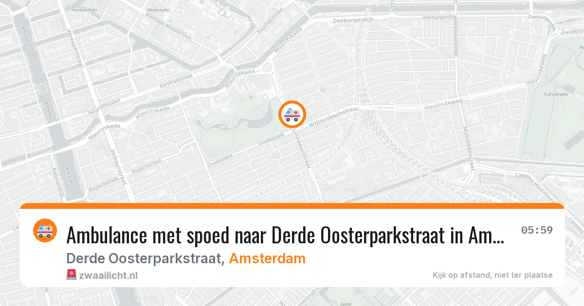 Ambulance met spoed naar Derde Oosterparkstraat in Amsterdam — 26 mrt 2026