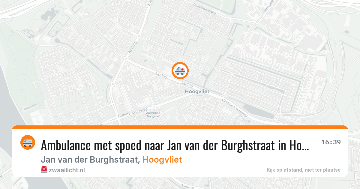 Ambulance met spoed naar Jan van der Burghstraat in Hoogvliet — 18 mei 2026