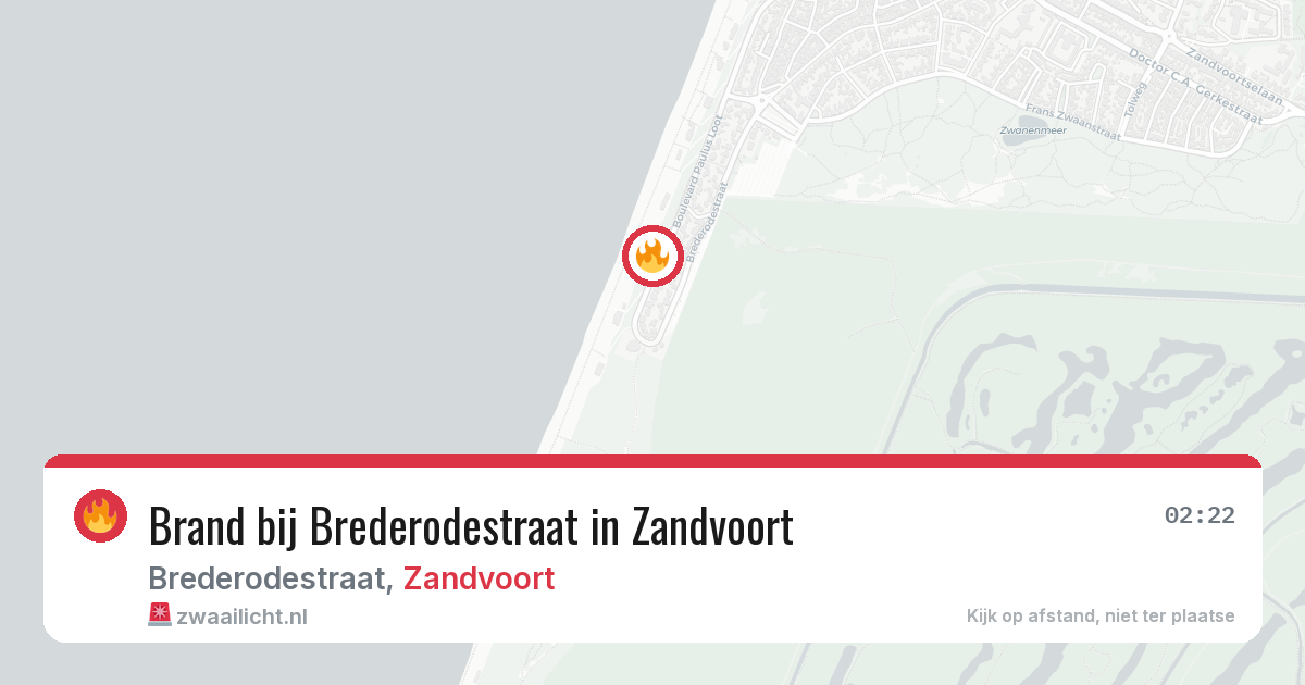 Brand bij Brederodestraat in Zandvoort — 4 jul 2026
