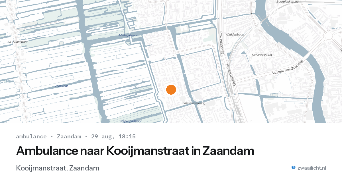 Ambulance naar Kooijmanstraat in Zaandam — 29 aug 2026