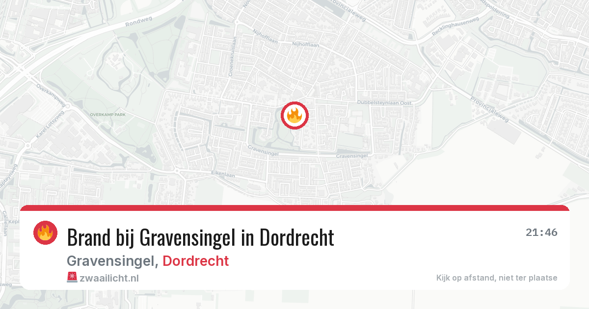 Brand bij Gravensingel in Dordrecht — 23 mei 2026