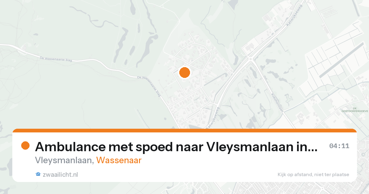 Ambulance met spoed naar Vleysmanlaan in Wassenaar — 18 aug 2026