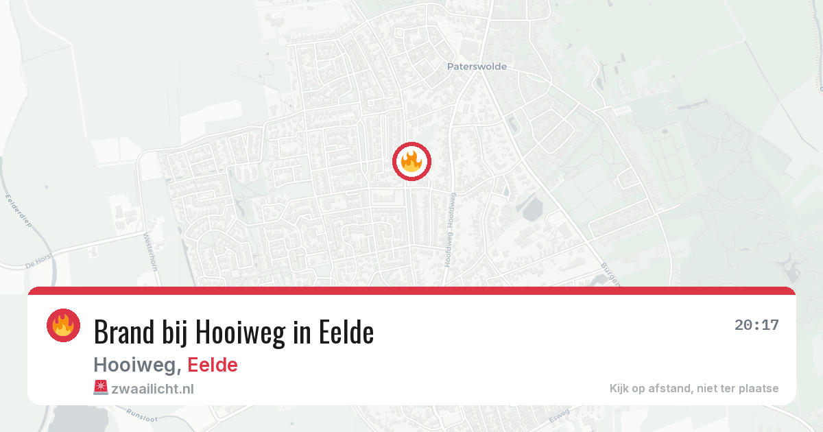 Brand bij Hooiweg in Eelde — 20 jun 2026