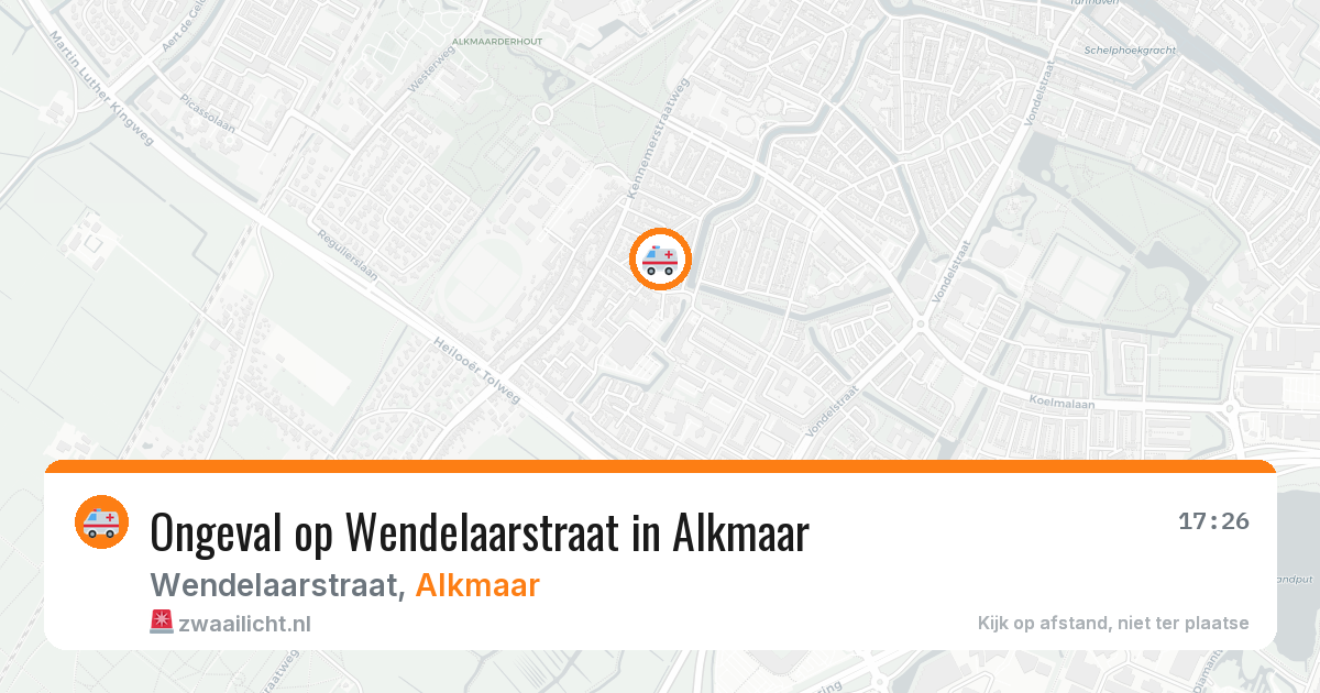 Ongeval op Wendelaarstraat in Alkmaar — 27 jan 2026