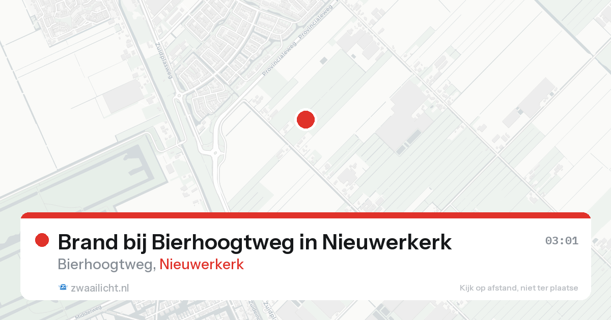 Brand bij Bierhoogtweg in Nieuwerkerk — 15 aug 2026