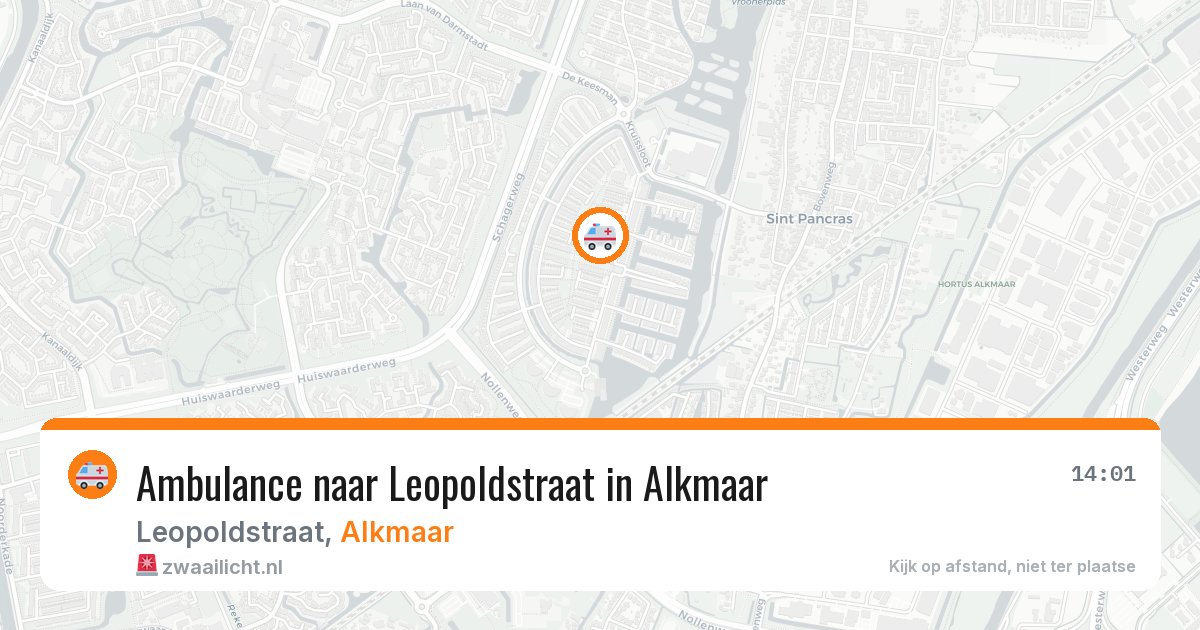 Ambulance naar Leopoldstraat in Alkmaar — 7 aug 2026