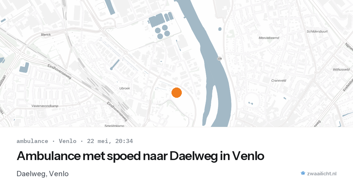 Ambulance met spoed naar Daelweg in Venlo — 22 mei 2026