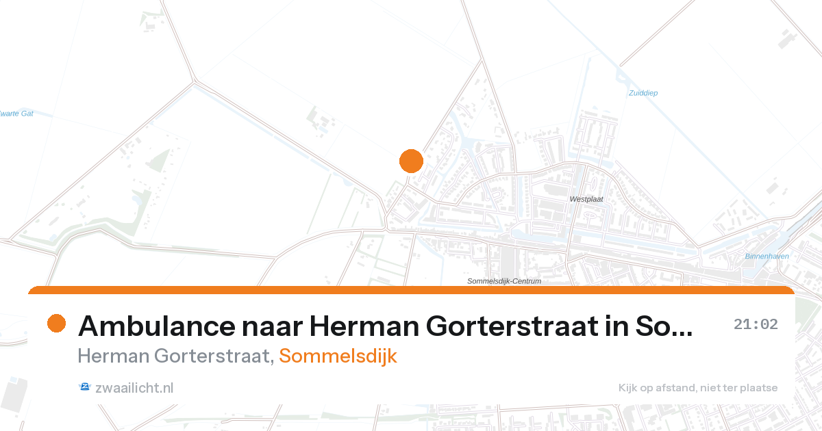 Ambulance naar Herman Gorterstraat in Sommelsdijk — 28 aug 2026