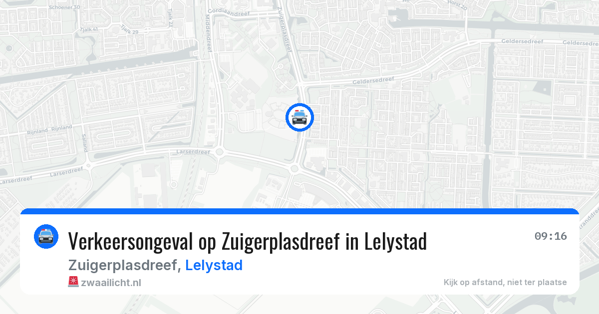 Verkeersongeval op Zuigerplasdreef in Lelystad — 19 mrt 2026