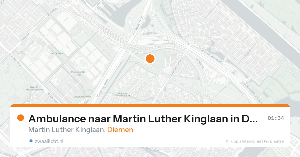 Ambulance naar Martin Luther Kinglaan in Diemen — 16 aug 2026