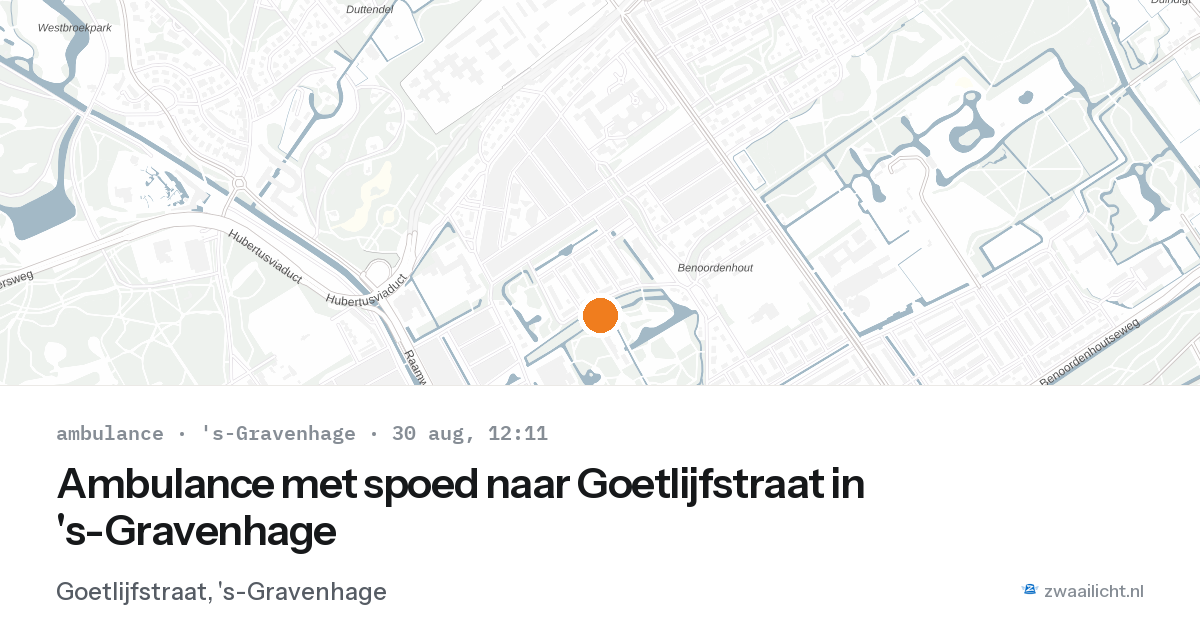 Ambulance met spoed naar Goetlijfstraat in 's-Gravenhage — 30 aug 2026