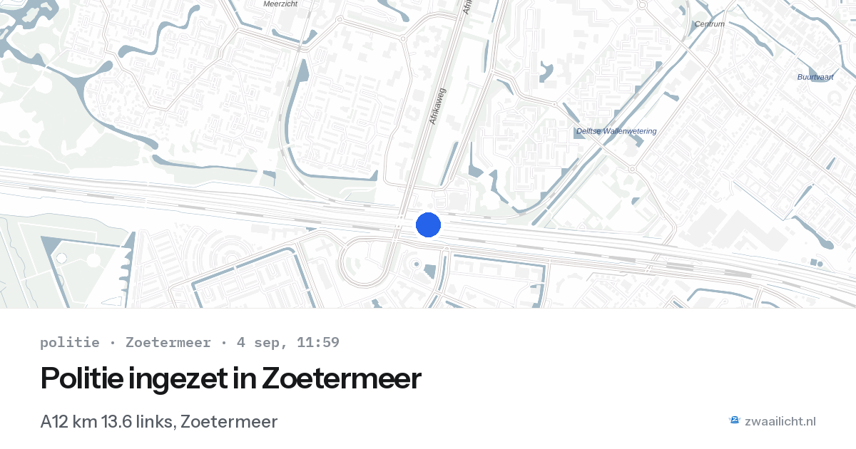 Politie ingezet in Zoetermeer — 4 sep 2026 | 🚨 Zwaailicht.nl