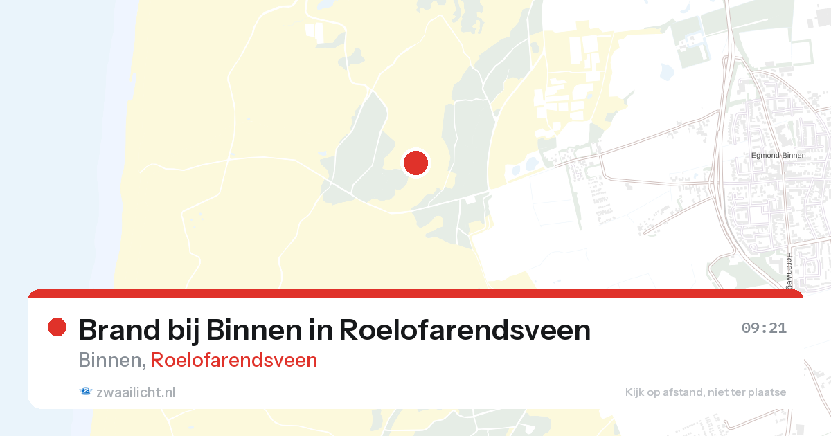 Brand bij Binnen in Roelofarendsveen — 14 aug 2026