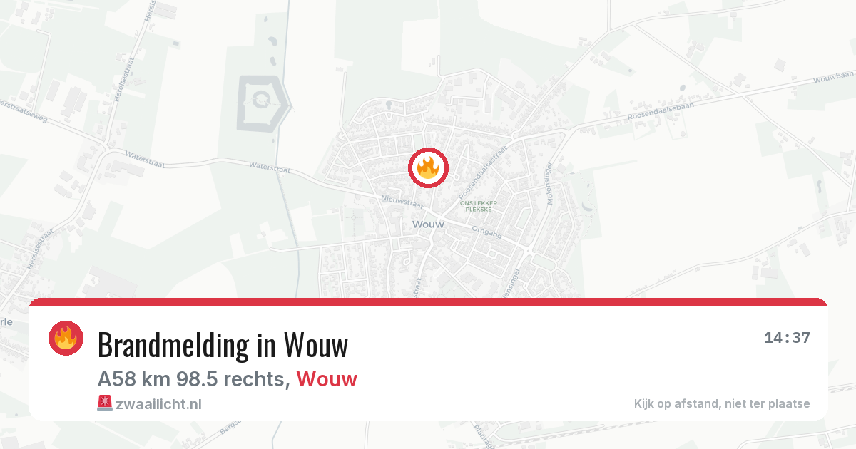 Brandmelding in Wouw — 22 jun 2026