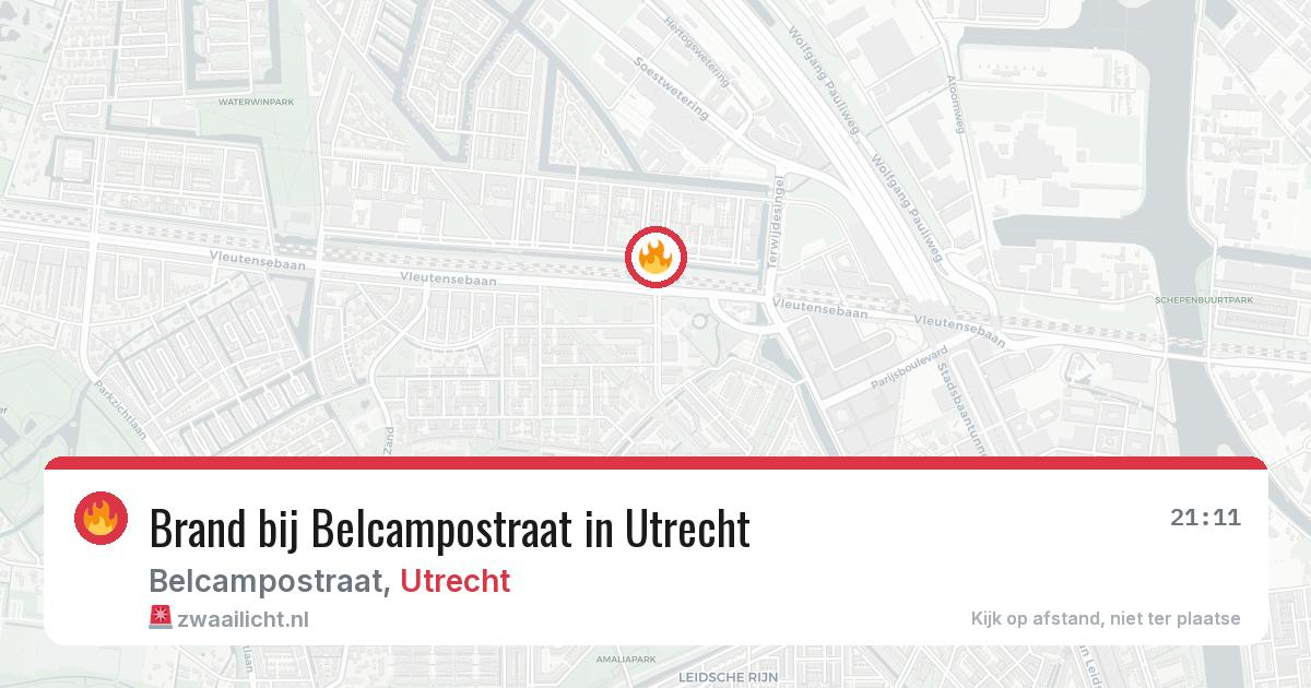Brand bij Belcampostraat in Utrecht — 10 aug 2026