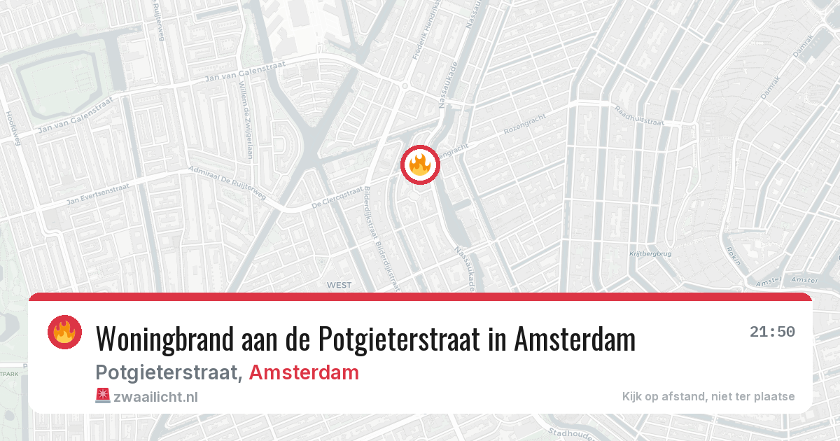 Woningbrand aan de Potgieterstraat in Amsterdam — 5 aug 2026