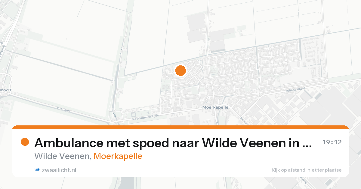 Ambulance met spoed naar Wilde Veenen in Moerkapelle — 20 aug 2026