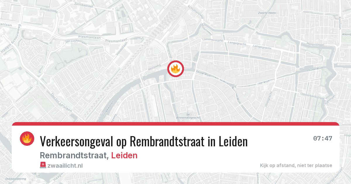 Verkeersongeval op Rembrandtstraat in Leiden — 2 jul 2026