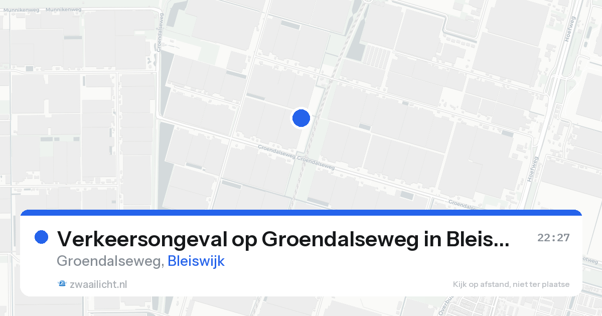 Verkeersongeval op Groendalseweg in Bleiswijk — 20 aug 2026