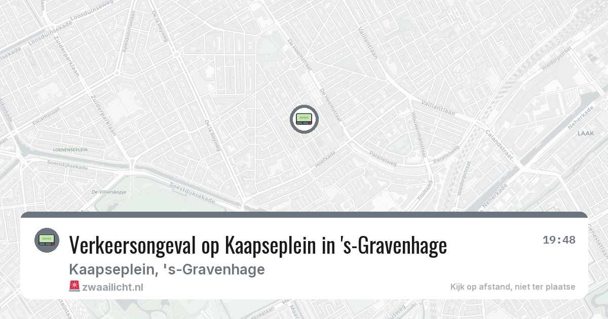 Verkeersongeval op Kaapseplein in 's-Gravenhage — 9 mrt 2026