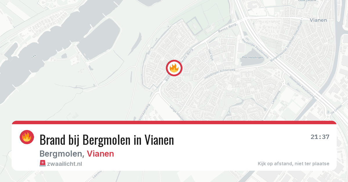 Brand bij Bergmolen in Vianen — 7 jul 2026