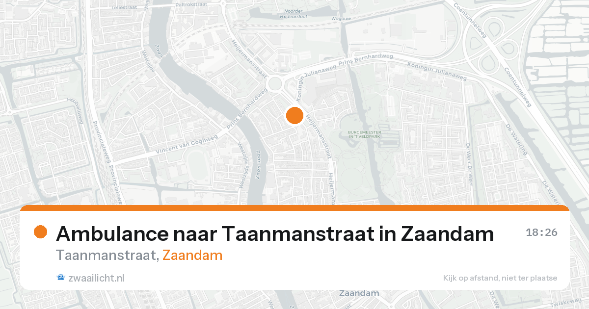 Ambulance naar Taanmanstraat in Zaandam — 31 mei 2026